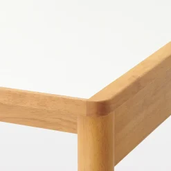 Discount Muji Table en hévéa avec plateau mélaminé carrée ‐ S