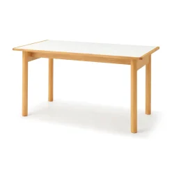 Muji Table en hévéa avec plateau mélaminé rectangulaire ‐ M