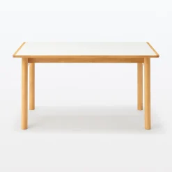 Muji Table en hévéa avec plateau mélaminé rectangulaire ‐ M