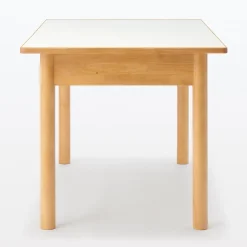 Muji Table en hévéa avec plateau mélaminé rectangulaire ‐ M