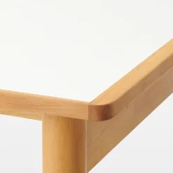 Muji Table en hévéa avec plateau mélaminé rectangulaire ‐ M