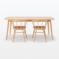 Clearance Muji Table en être massif à pieds arrondis ‐ Grande