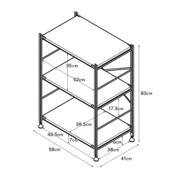 Outlet Muji Étagère en acier gris clair - Étroite, petite