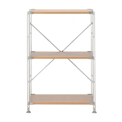 New Muji Étagère en acier inoxydable plaquée chêne étroite ‐ 3 niveaux (Dont Eco‐part. 1,80 €)