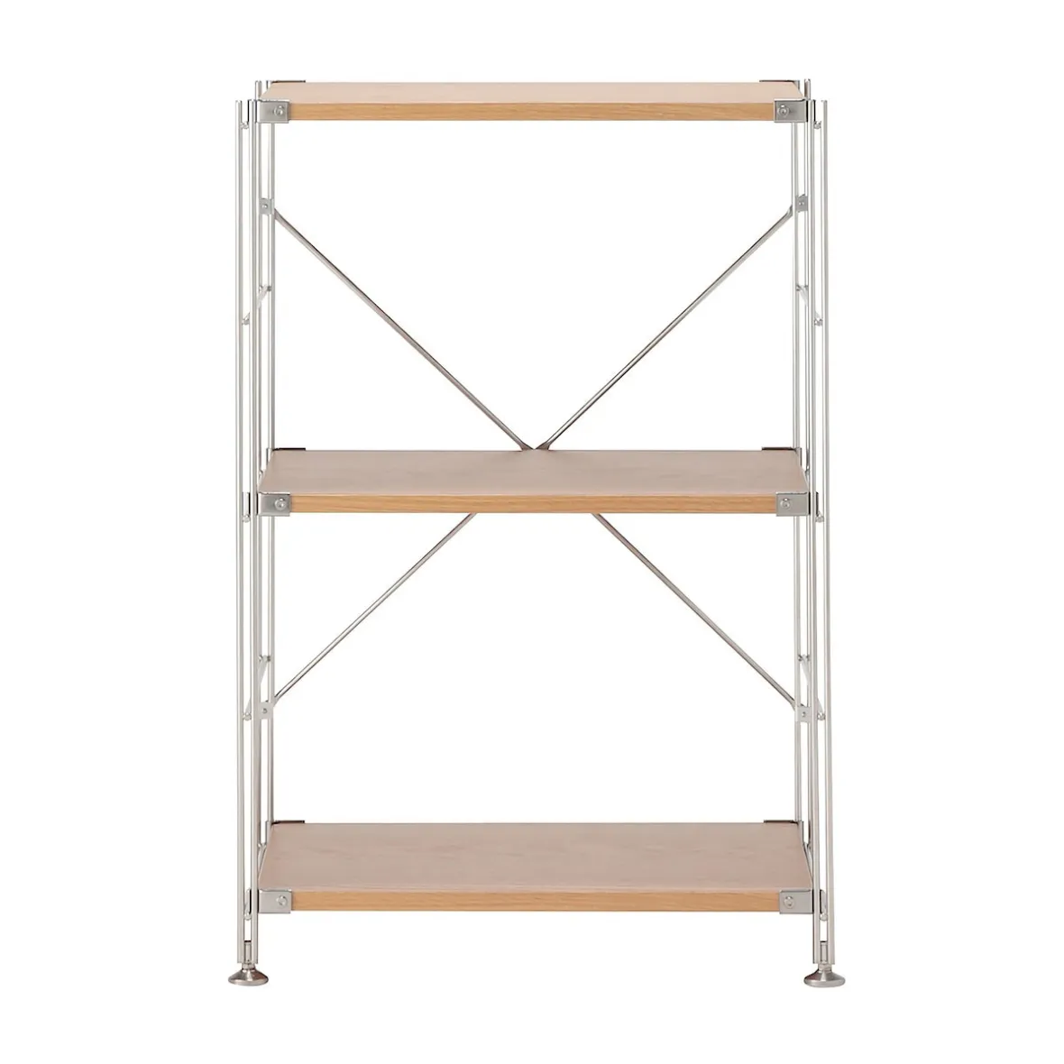 New Muji Étagère en acier inoxydable plaquée chêne étroite ‐ 3 niveaux (Dont Eco‐part. 1,80 €)