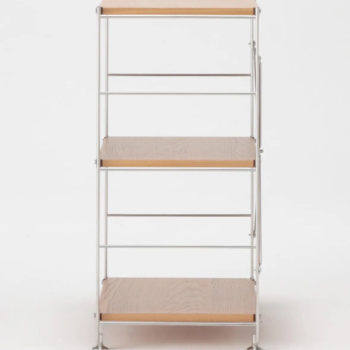 New Muji Étagère en acier inoxydable plaquée chêne étroite ‐ 3 niveaux (Dont Eco‐part. 1,80 €)