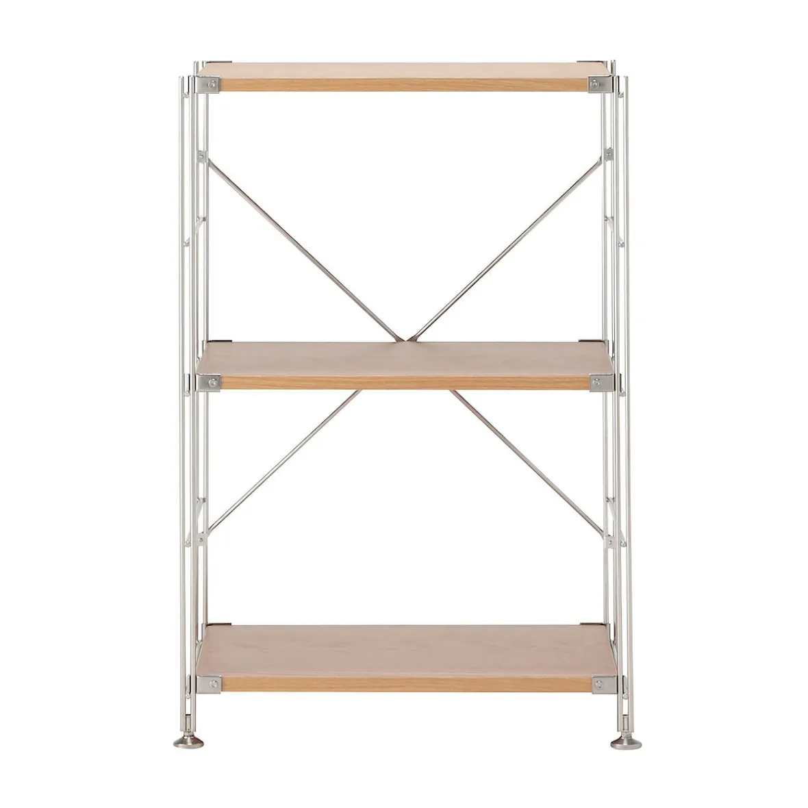 New Muji Étagère en acier inoxydable plaquée chêne étroite ‐ 3 niveaux (Dont Eco‐part. 1,80 €)