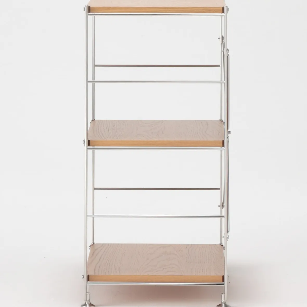 New Muji Étagère en acier inoxydable plaquée chêne étroite ‐ 3 niveaux (Dont Eco‐part. 1,80 €)