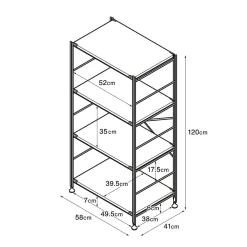 Online Muji Étagère en acier inoxydable étroite ‐ 4 niveaux (Dont Eco‐part. 0,82 €)