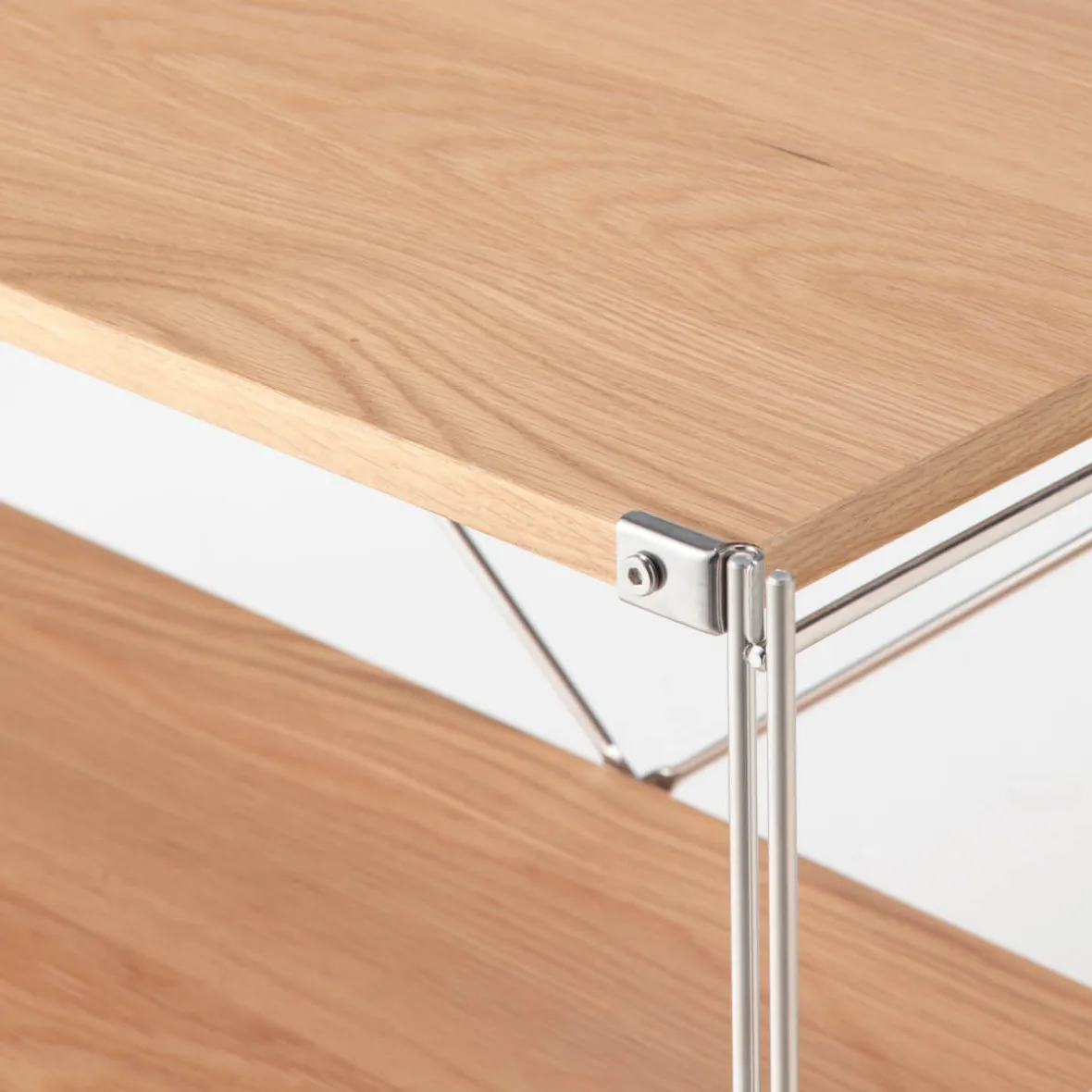 Clearance Muji Étagère en acier inoxydable plaqué Chêne ‐ Étroite ‐ Grande 8791