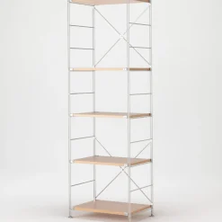 Clearance Muji Étagère en acier inoxydable plaqué Chêne ‐ Étroite ‐ Grande 8791