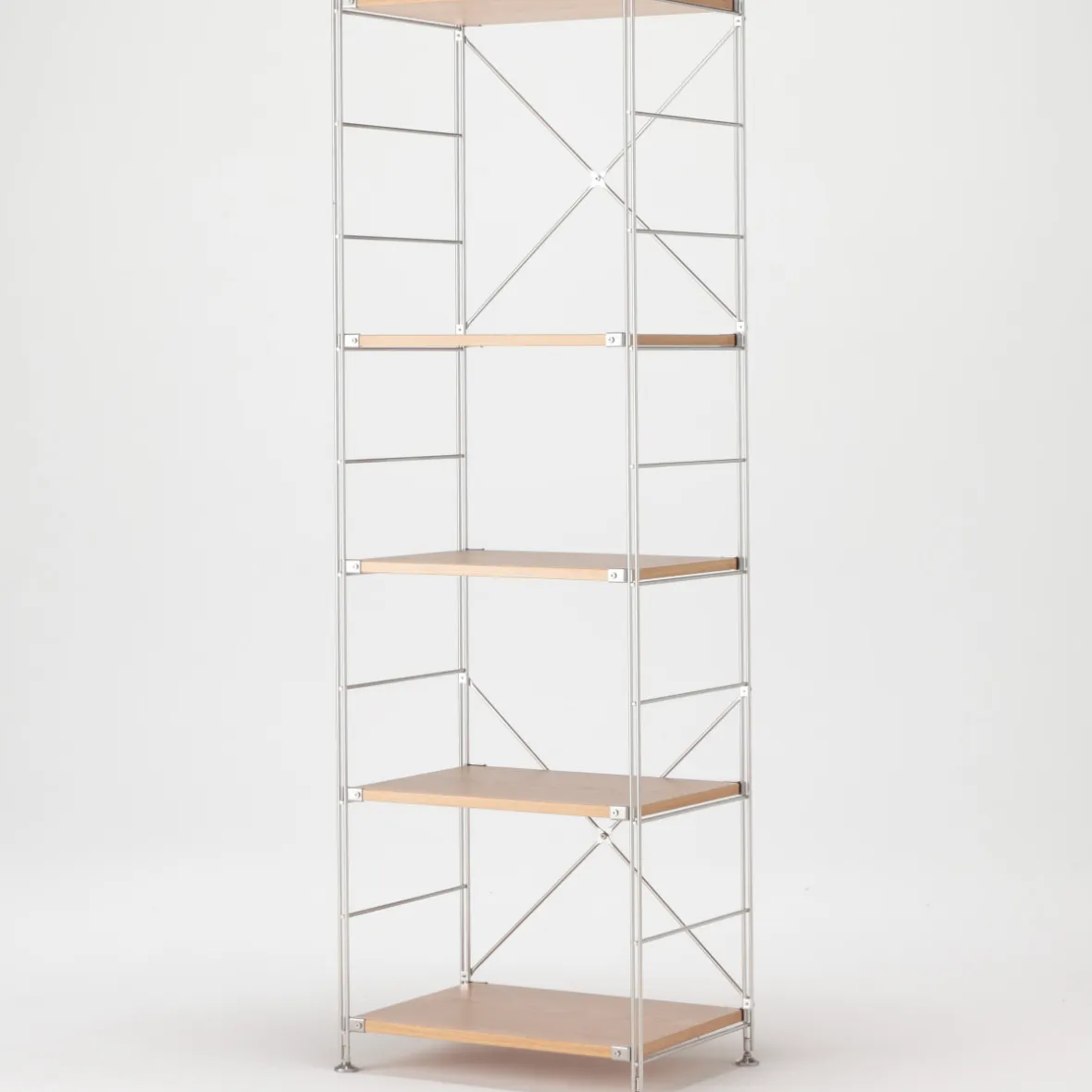 Clearance Muji Étagère en acier inoxydable plaqué Chêne ‐ Étroite ‐ Grande 8791