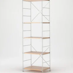 Clearance Muji Étagère en acier inoxydable plaqué Chêne ‐ Étroite ‐ Grande 8791