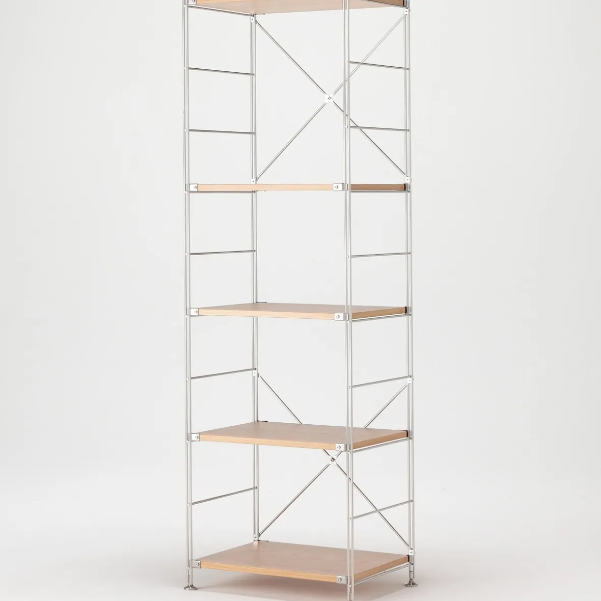 Clearance Muji Étagère en acier inoxydable plaqué Chêne ‐ Étroite ‐ Grande 8791