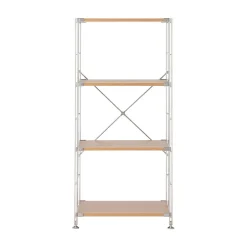 Best Muji Étagère en acier inoxydable plaquée chêne étroite ‐ 4 niveaux (Dont Eco‐part. 1,80 €)