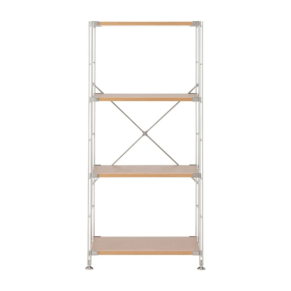 Best Muji Étagère en acier inoxydable plaquée chêne étroite ‐ 4 niveaux (Dont Eco‐part. 1,80 €)