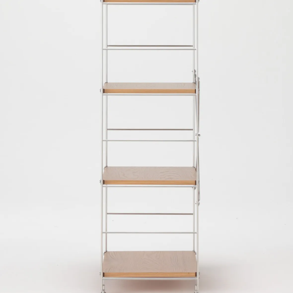 Best Muji Étagère en acier inoxydable plaquée chêne étroite ‐ 4 niveaux (Dont Eco‐part. 1,80 €)