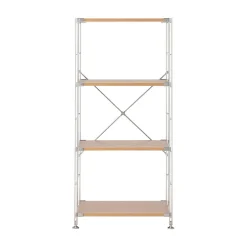 Best Muji Étagère en acier inoxydable plaquée chêne étroite ‐ 4 niveaux (Dont Eco‐part. 1,80 €)