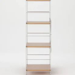 Best Muji Étagère en acier inoxydable plaquée chêne étroite ‐ 4 niveaux (Dont Eco‐part. 1,80 €)