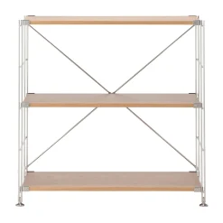 Muji Étagère en acier inoxydable plaquée chêne large ‐ 3 niveaux (Dont Eco‐part. 2,80 €)