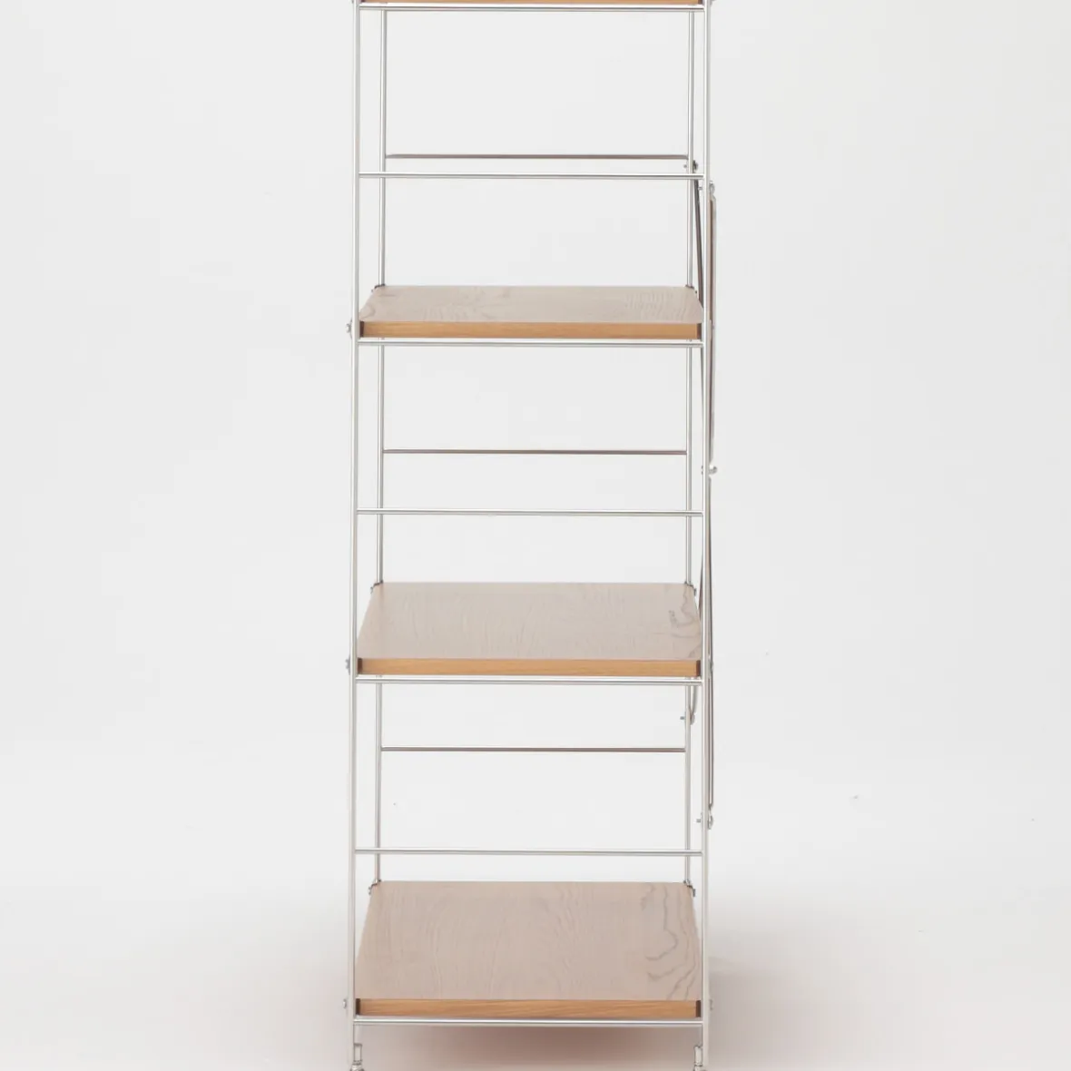 Discount Muji Étagère en acier inoxydable plaquée chêne large ‐ 4 niveaux (Dont Eco part. 2,80 €)