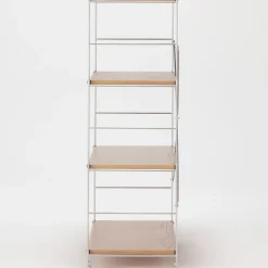 Discount Muji Étagère en acier inoxydable plaquée chêne large ‐ 4 niveaux (Dont Eco part. 2,80 €)
