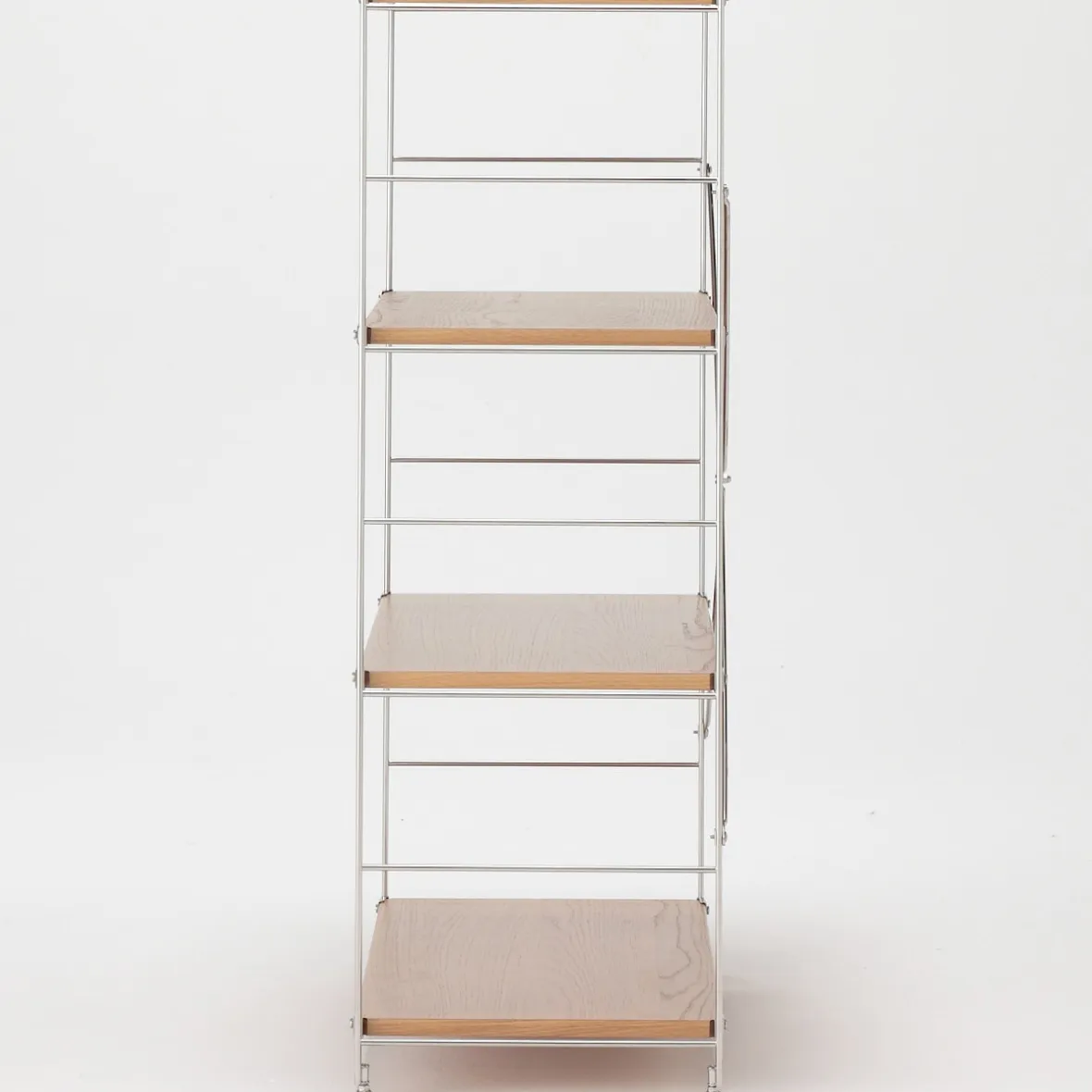Discount Muji Étagère en acier inoxydable plaquée chêne large ‐ 4 niveaux (Dont Eco part. 2,80 €)