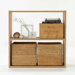 Clearance Muji Étagère large en chêne ‐ 2 niveaux (Dont Eco‐part. 1,80€)