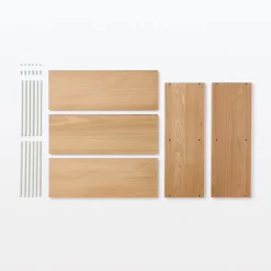Clearance Muji Étagère large en chêne ‐ 2 niveaux (Dont Eco‐part. 1,80€)