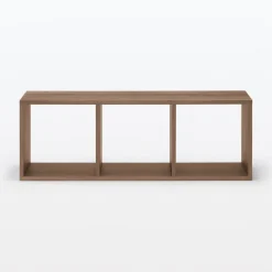 Outlet Muji Étagère étroite en noyer ‐ 3 niveaux (Dont Eco‐part. 1,80 €)