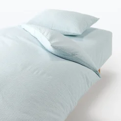 Clearance Muji Taie d'oreiller en coton Seersucker 65 x 65 cm