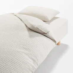 Clearance Muji Taie d'oreiller en coton Seersucker 65 x 65 cm