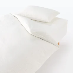 Clearance Muji Taie d'oreiller en coton Seersucker 65 x 65 cm