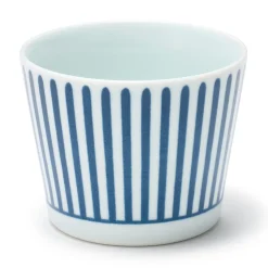 Online Muji Tasse à saké en porcelaine Hasami - Motif rayures éventail