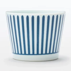 Online Muji Tasse à saké en porcelaine Hasami - Motif rayures éventail
