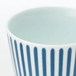 Online Muji Tasse à saké en porcelaine Hasami - Motif rayures éventail