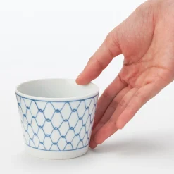 Muji Tasse à saké en porcelaine Hasami - Motif maille