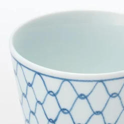 Muji Tasse à saké en porcelaine Hasami - Motif maille
