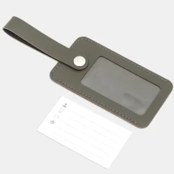 Sale Muji Étiquette de bagage en cuir recyclé - Kaki