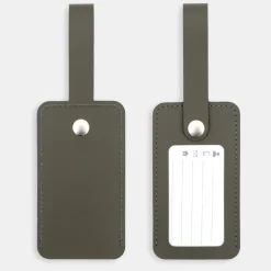 Sale Muji Étiquette de bagage en cuir recyclé - Kaki