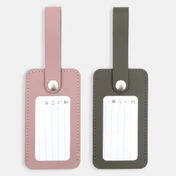 Sale Muji Étiquette de bagage en cuir recyclé - Kaki