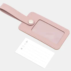 Muji Étiquette de bagage en cuir recyclé - Rosa