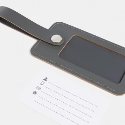 New Muji Étiquette de bagage en cuir recyclé - Grafite
