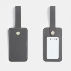 New Muji Étiquette de bagage en cuir recyclé - Grafite
