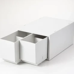Best Muji Tiroir en PP A4 gris blanc 2 compartiments L26 XP37X H17.5cm