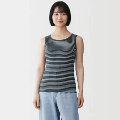 Clearance Muji Top brassière court côtelé en coton pour femme
