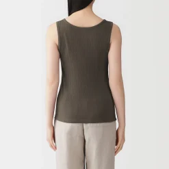 Clearance Muji Top brassière court côtelé en coton pour femme