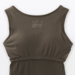 Clearance Muji Top brassière court côtelé en coton pour femme