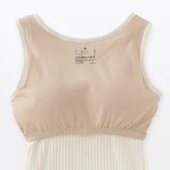 Clearance Muji Top brassière court côtelé en coton pour femme