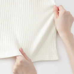 Clearance Muji Top brassière court côtelé en coton pour femme